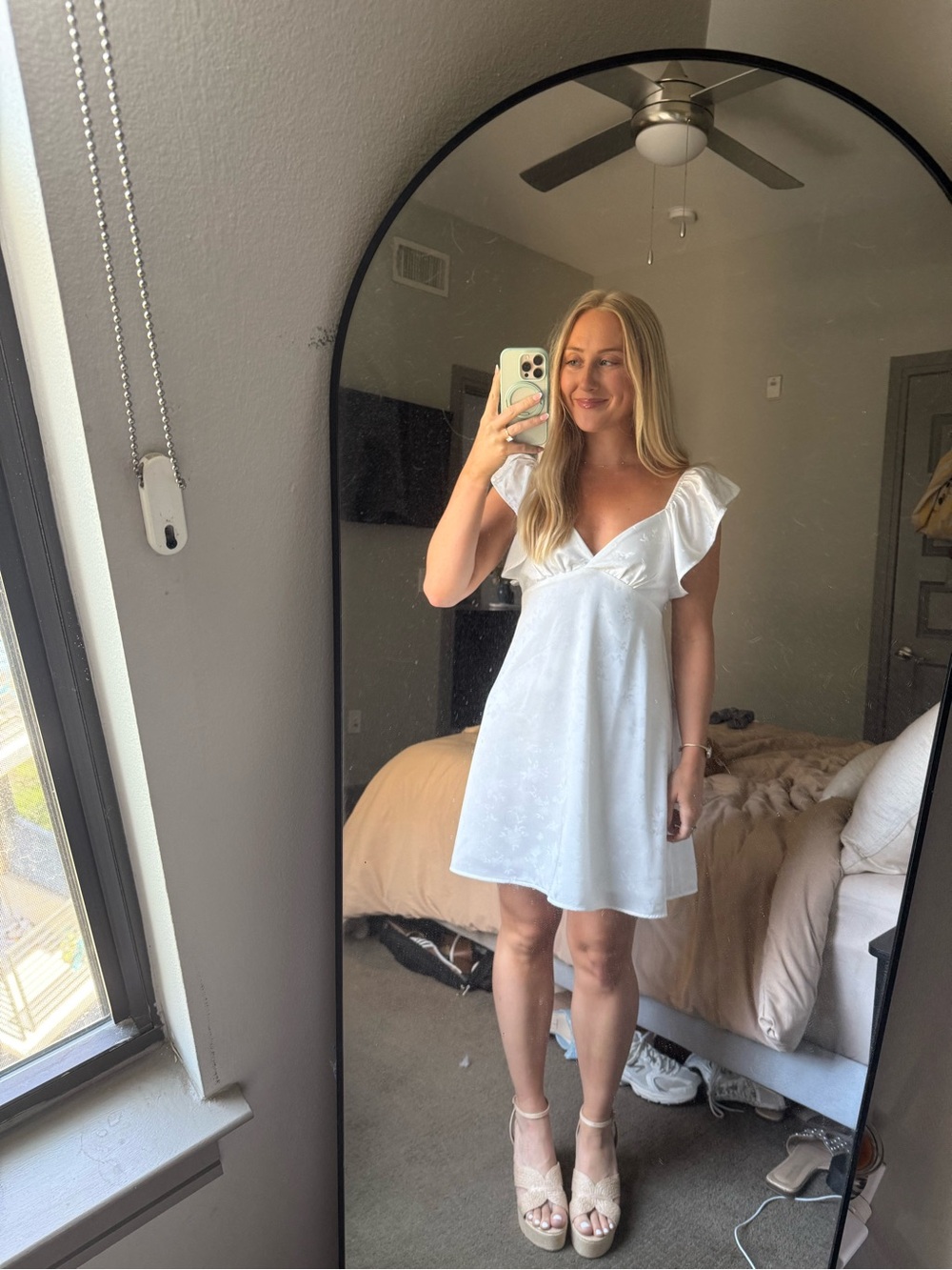 Bridal mini ruffle dress
